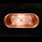 “Cognac67LA Soaking Tub” 67" Freestanding French Bateau Pure Copper Bathtub with Light Aged Exterior