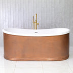 “Aquitaine-59LA Air Jetted” 59" Tub with a Light Aged Copper Shell Exterior