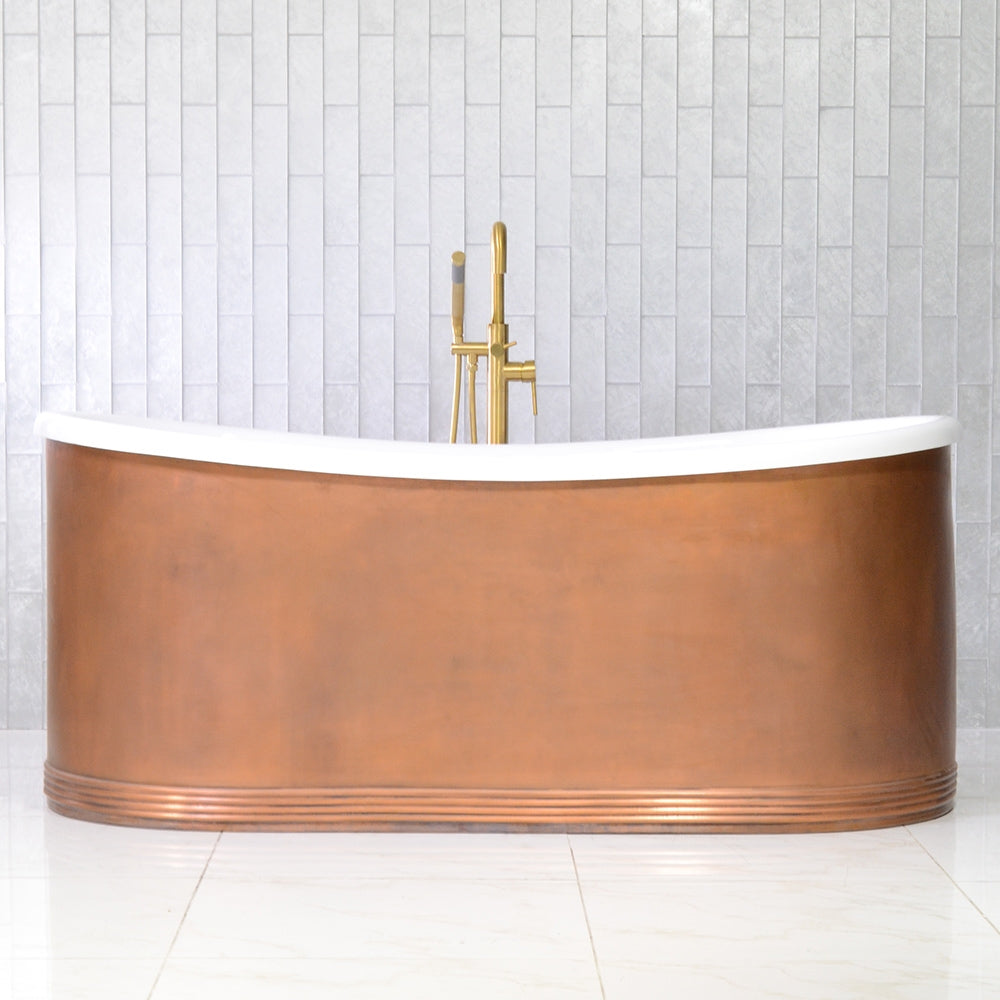 “Aquitaine-59LA Air Jetted” 59" Tub with a Light Aged Copper Shell Exterior