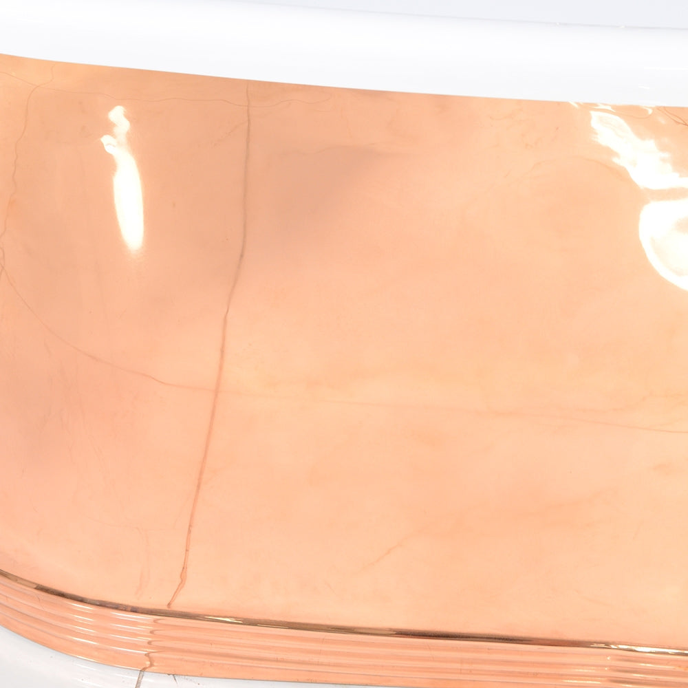 “Aquitaine-59PC Air Jetted” 59" Tub with a Mirror Polished Copper Shell Exterior
