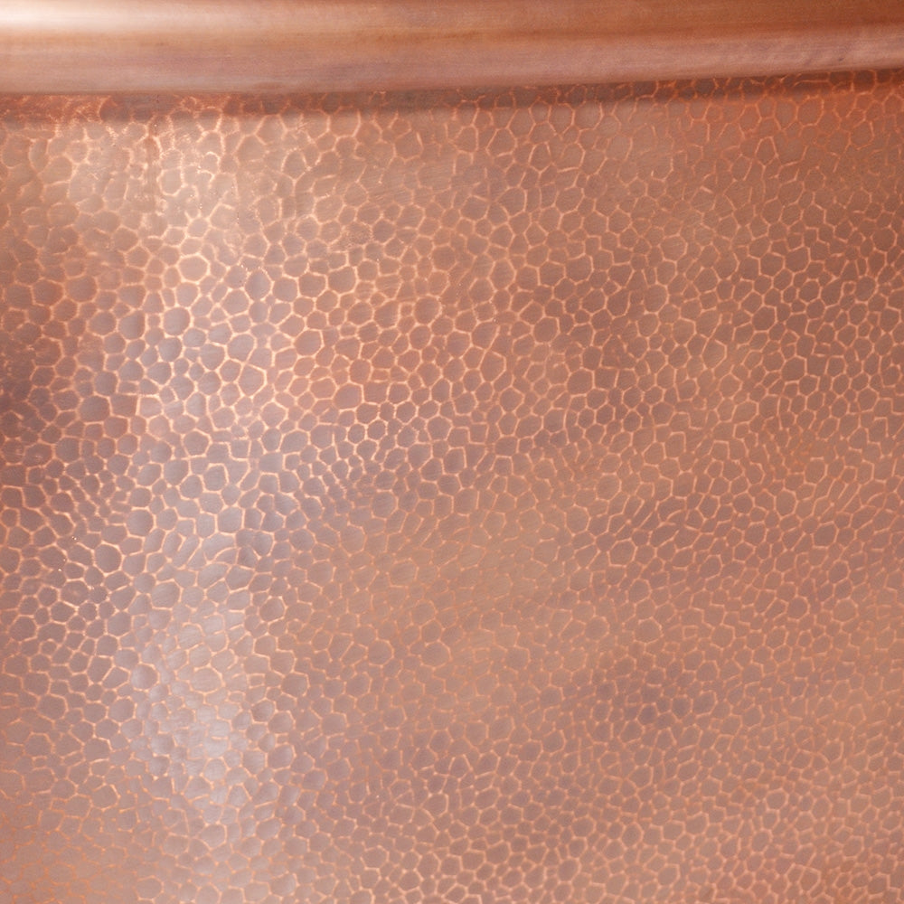“Colmar73HLAAir” 73" Variable Speed Air Jetted Hammered Lightly Aged Copper French Bateau Bathtub with Ozone Sanitizing