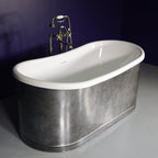 “Josephine59ACHRS” 59" x 31.5" French Bateau with an “Aged Chrome Finish” on Solid Copper Exterior