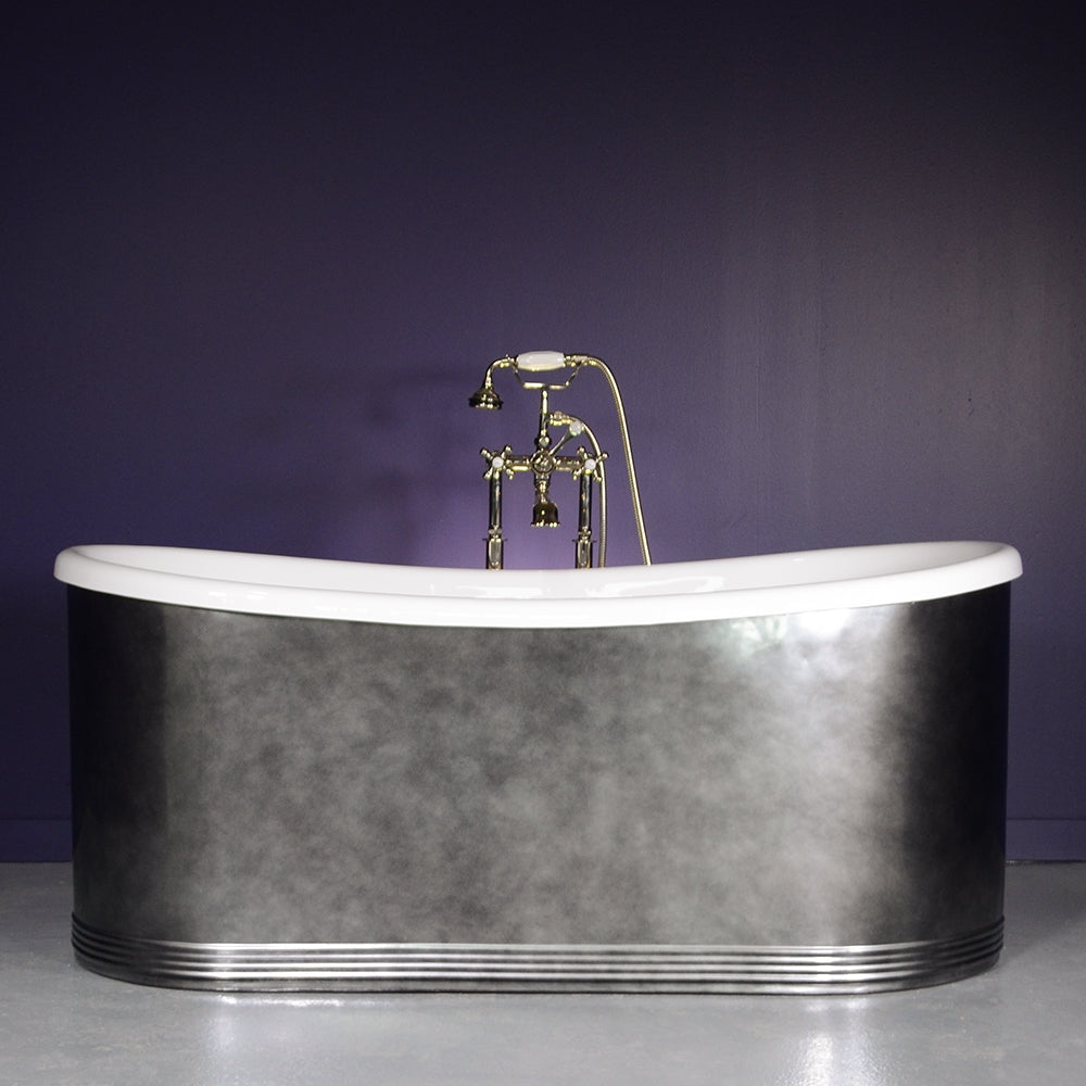 “Josephine59ACHRS” 59" x 31.5" French Bateau with an “Aged Chrome Finish” on Solid Copper Exterior