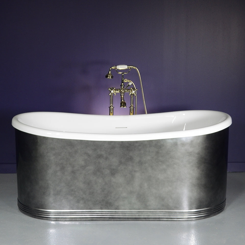 “Josephine59ACHRS” 59" x 31.5" French Bateau with an “Aged Chrome Finish” on Solid Copper Exterior