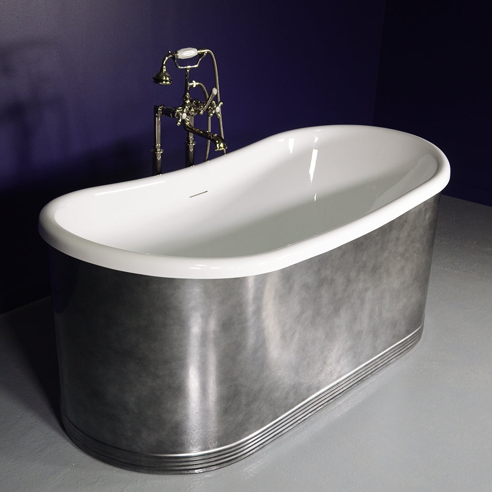 “Josephine67ACHRS” 67" x 31.5" French Bateau with an “Aged Chrome Finish” on Solid Copper Exterior