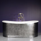 “Josephine73ACHRS” 73" x 31.5" French Bateau with an “Aged Chrome Finish” on Solid Copper Exterior
