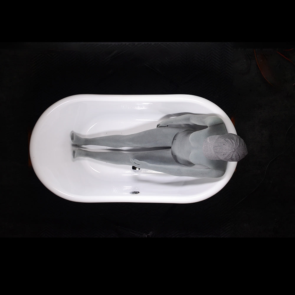 “Biarritz S59LA Hydro Spa Jetted” 59 Inch Light Aged Copper Shell French Bateau Bathtub with CoreAcryl Acrylic Interior