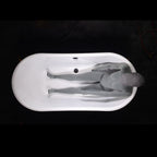 “Biarritz S67LA Hydro Spa Jetted” 67 Inch Lightly Aged Copper Shell French Bateau Bathtub with CoreAcryl Acrylic Interior