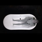 “Biarritz S67VG Hydro Spa Jetted” 67 Inch Verdigris Aged Copper Shell French Bateau Bathtub with CoreAcryl Acrylic Interior