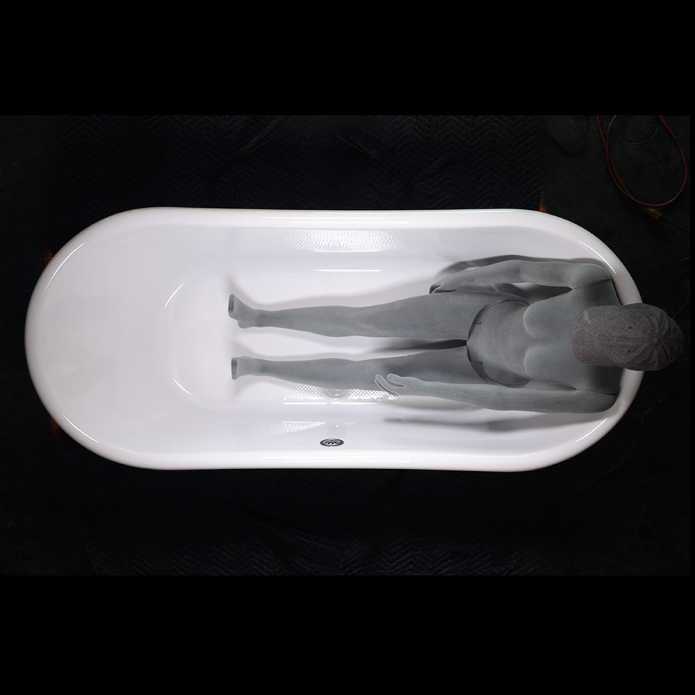 “Biarritz S73LA Hydro Spa Jetted” 73 Inch Light Aged Copper Shell French Bateau Bathtub with CoreAcryl Acrylic Interior